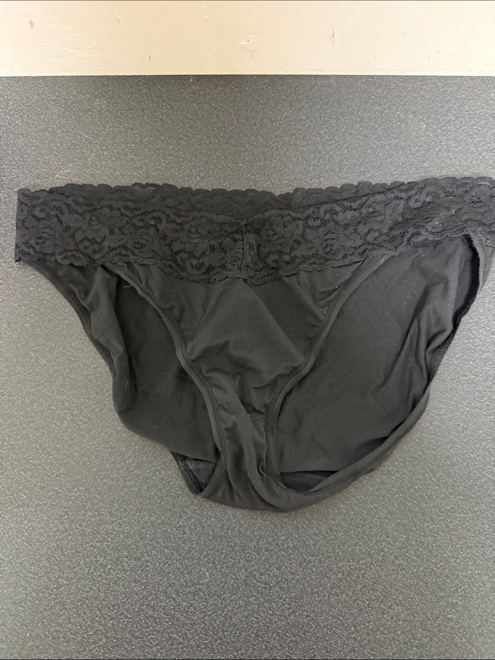Black Lace Waistband Bikini Briefs - Women Intimates